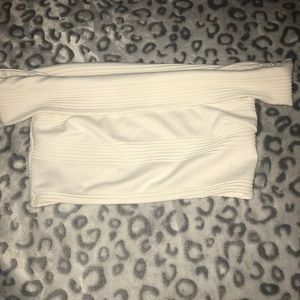 White off shoulders Crop Top